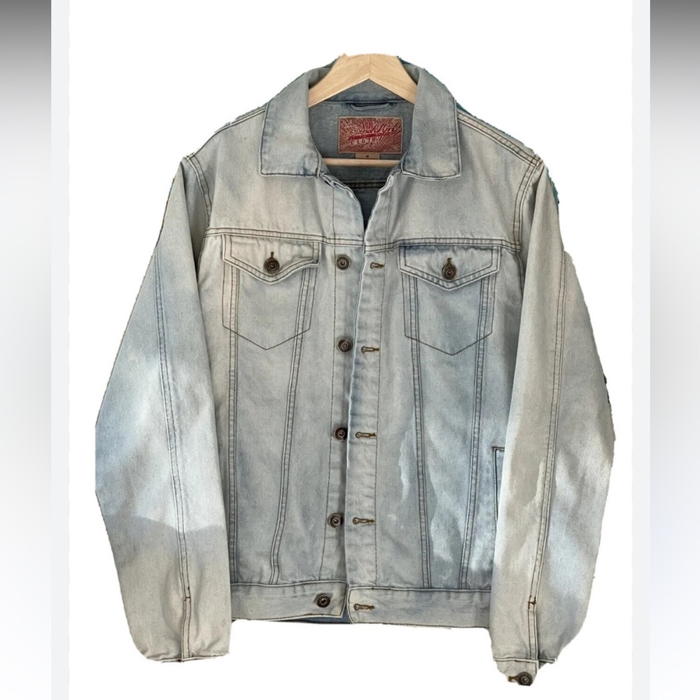 Trademark Brooklyn Cloth Denim Jacket Light Stone Washed Mens‎ Sz S
